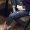 韩国女装正品代购 naning9街拍风破洞牛仔裤