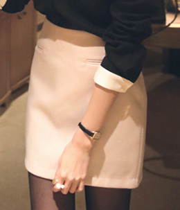 韩国女装秋冬爆款 babirolen百搭大地色系高腰半身短裙（4色）