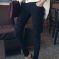 韩国服装代理 babirolen百搭显瘦破洞小脚长裤（2色）