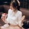 韩国女装代销 milkcocoa浪漫蝴蝶结衬衫（2色）