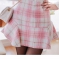 韩国正品代购 babinpumkin高腰羊毛格纹半身花苞短裙（2色）