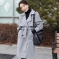 韩国女装批发 mocobling气质蝴蝶结修身长款羊毛大衣（2色）