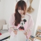 韩国女装代理 cherry-spoon街拍风镂空米奇中长款T恤
