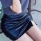 韩国女装正品代购 chuu街拍风高腰包臀开叉短皮裙（2色）