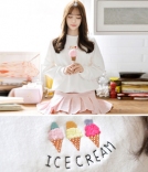 韩国女装代理 attrangs甜美冰淇淋宽松卫衣（3色）
