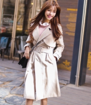 韩国女装代购新款 bongjashop气质腰带修身长款大衣（4色）