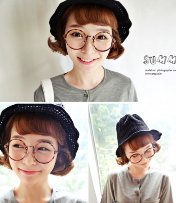 韩国服饰网 qnigirls潮人街拍可爱针织花朵沿帽（7色）