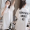 韩国品牌女装代销 11am街拍风破洞字母长款T恤（3色）