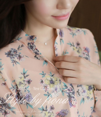 韩国女装网店代销 fiona气质碎花衬衫（2色）