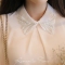 韩国女装代购新款 fiona珍珠亮钻装饰蝴蝶领衬衫（2色）