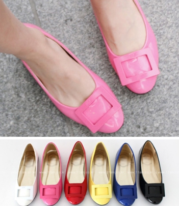 韩国服饰春夏热款 11amRV同款方扣装饰平底鞋（6色）