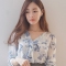 韩国服装网店代销 suvin气质花朵薄透衬衫（2色）