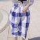 韩国服饰代购 lovestar9气质格纹高腰半身中裙（2色）